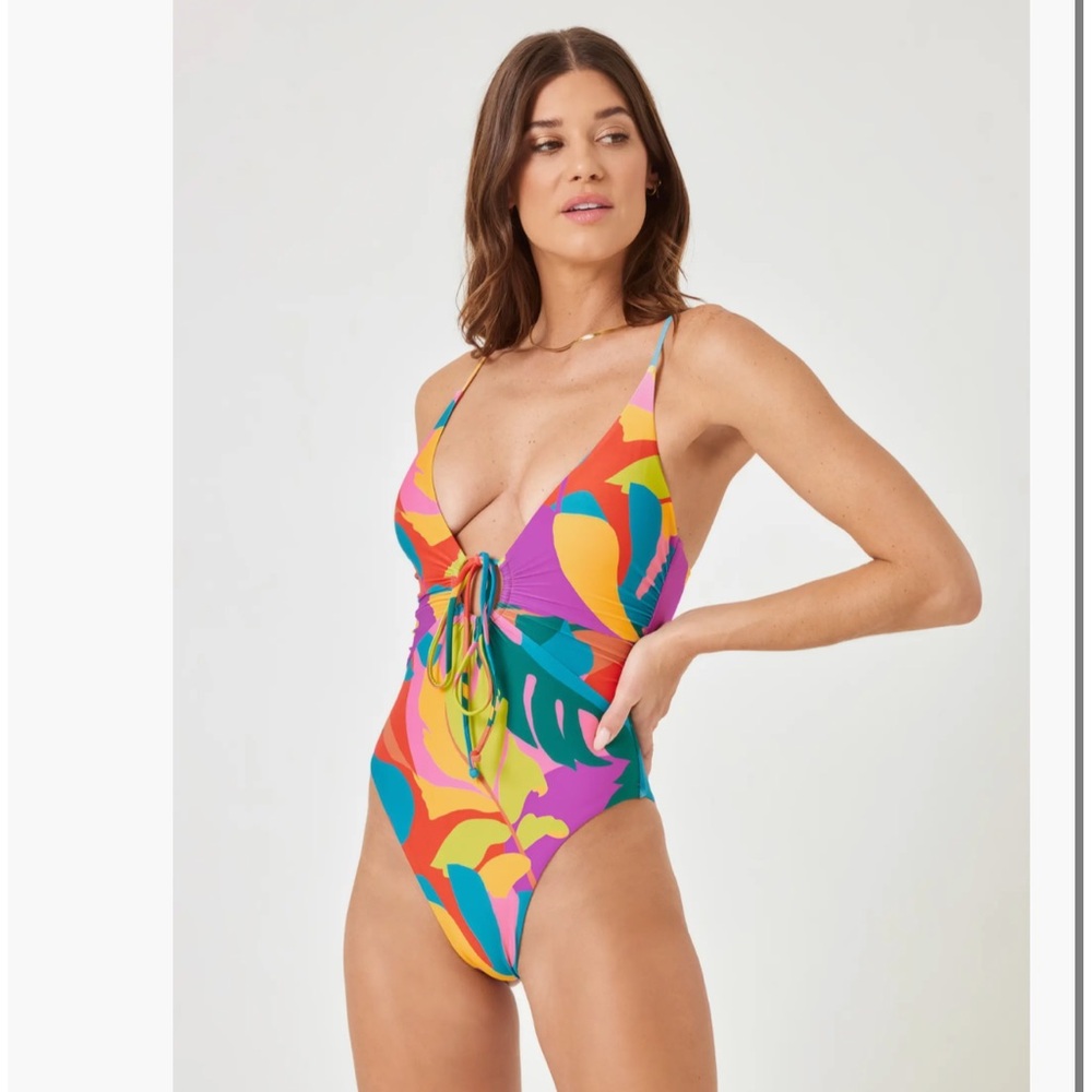 L*Space Piper One-Piece Swimsuit Geometric Boho Copacabana XS Indie Chic NEW